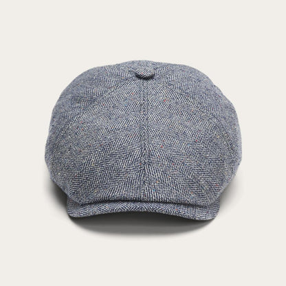 Silk Six-Panel Cap Blue Herringbone Men/Women Stetson Caps & Truckers