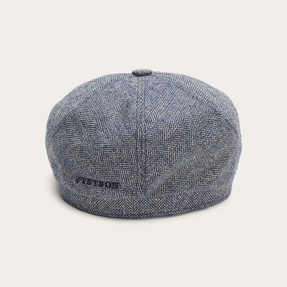 Silk Six-Panel Cap Blue Herringbone Men/Women Stetson Caps & Truckers