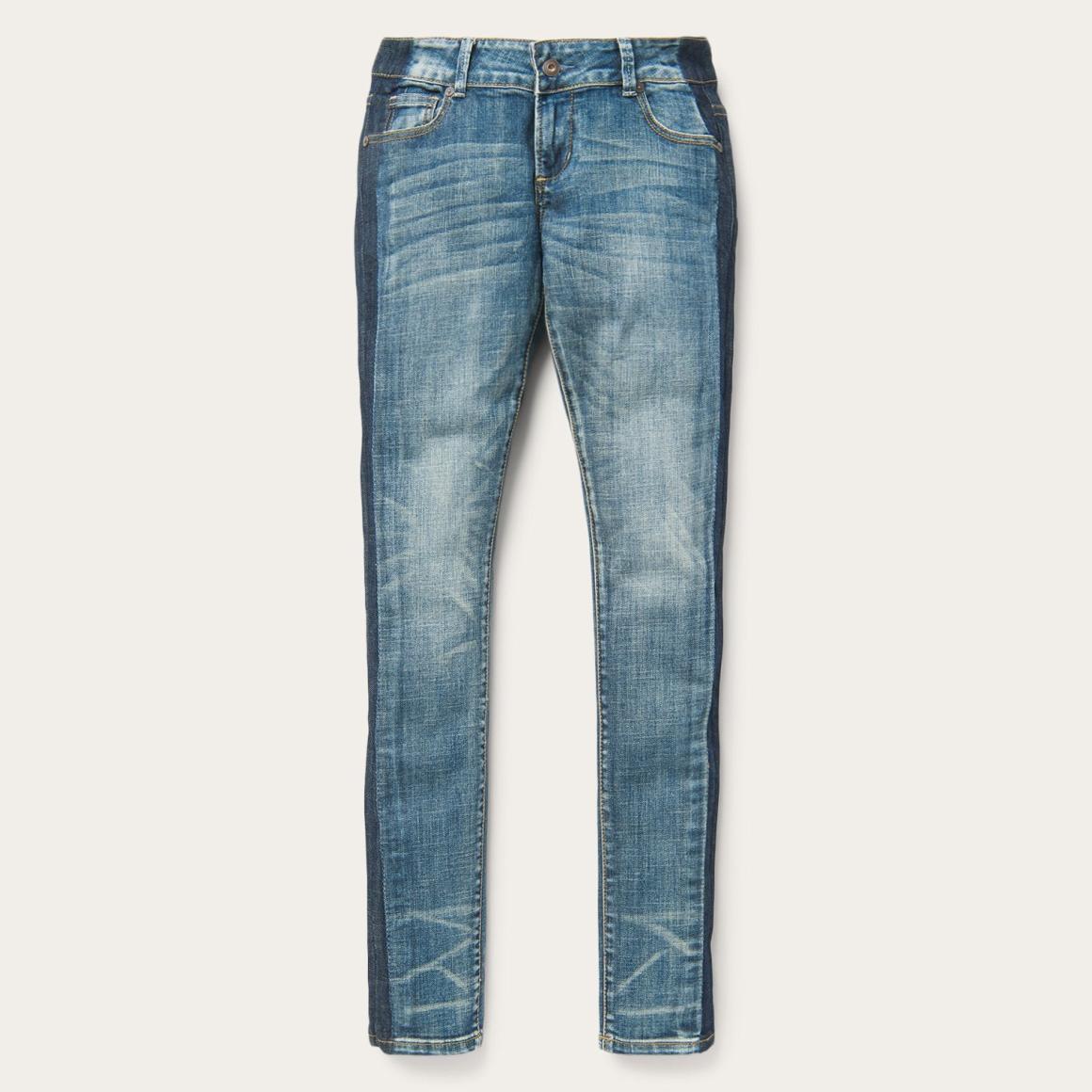 Skinny Fit Stripe Leg Jean Blue Women Stetson Denim