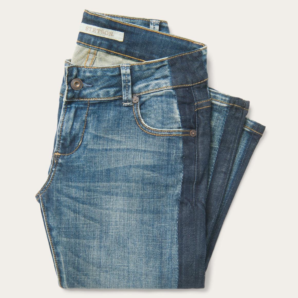 Skinny Fit Stripe Leg Jean Blue Women Stetson Denim