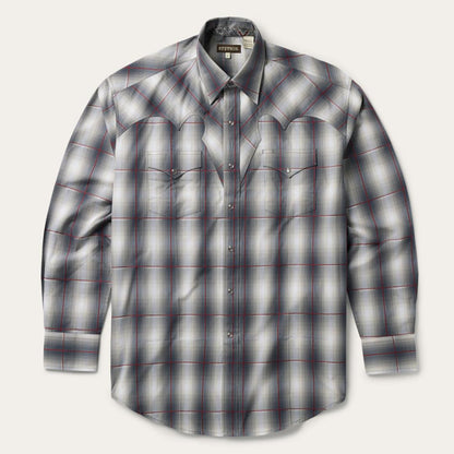 Smoke Ombre Western Shirt Grey Men Stetson Classic Cut