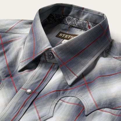 Smoke Ombre Western Shirt Grey Men Stetson Classic Cut