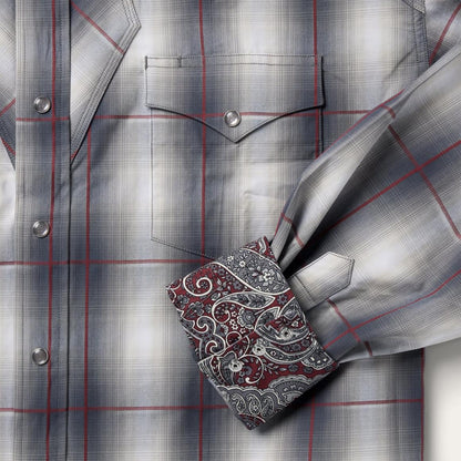 Smoke Ombre Western Shirt Grey Men Stetson Western Shirts