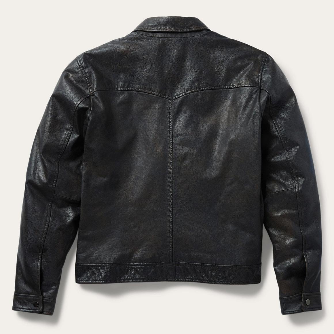 Snap Front Leather Jacket Brown Men Stetson Jackets