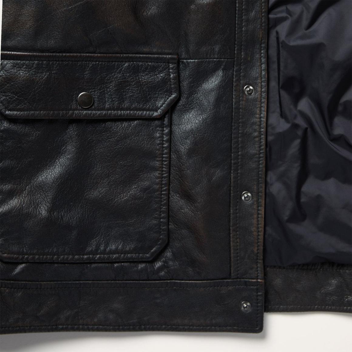 Snap Front Leather Jacket Brown Men Stetson Jackets