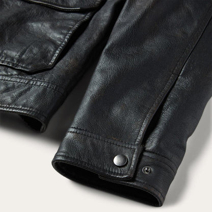 Snap Front Leather Jacket Brown Men Stetson Jackets