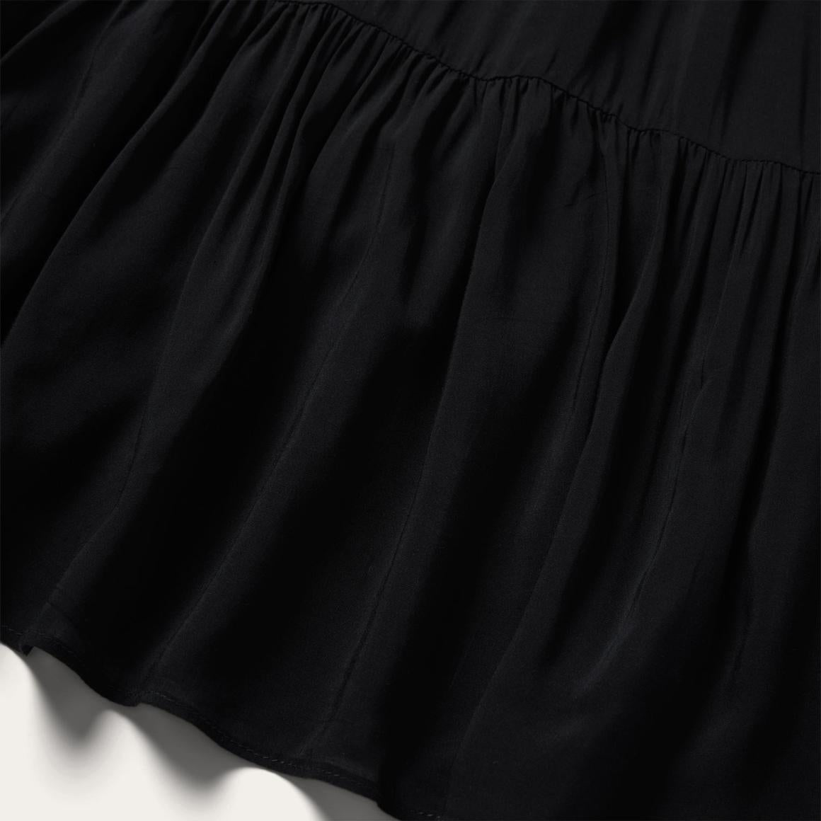 Solid Rayon Sleeveless Prairie Dress Black Women Stetson Midi