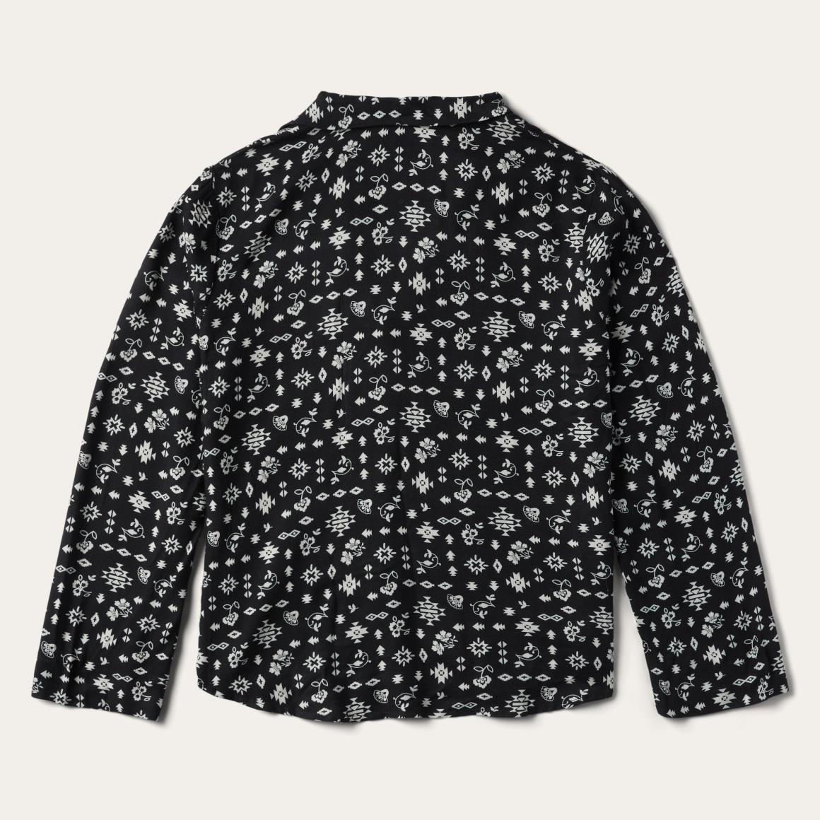 Southwestern Ditzy Print Blouse Black Women Stetson Blouses