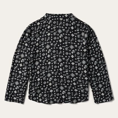 Southwestern Ditzy Print Blouse Black Women Stetson Blouses