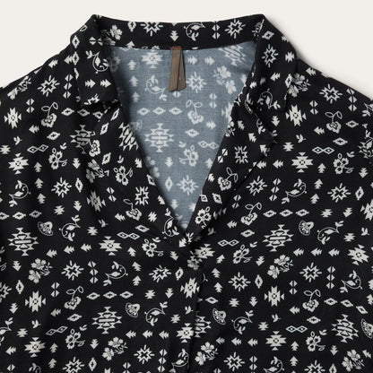 Southwestern Ditzy Print Blouse Black Women Stetson Blouses