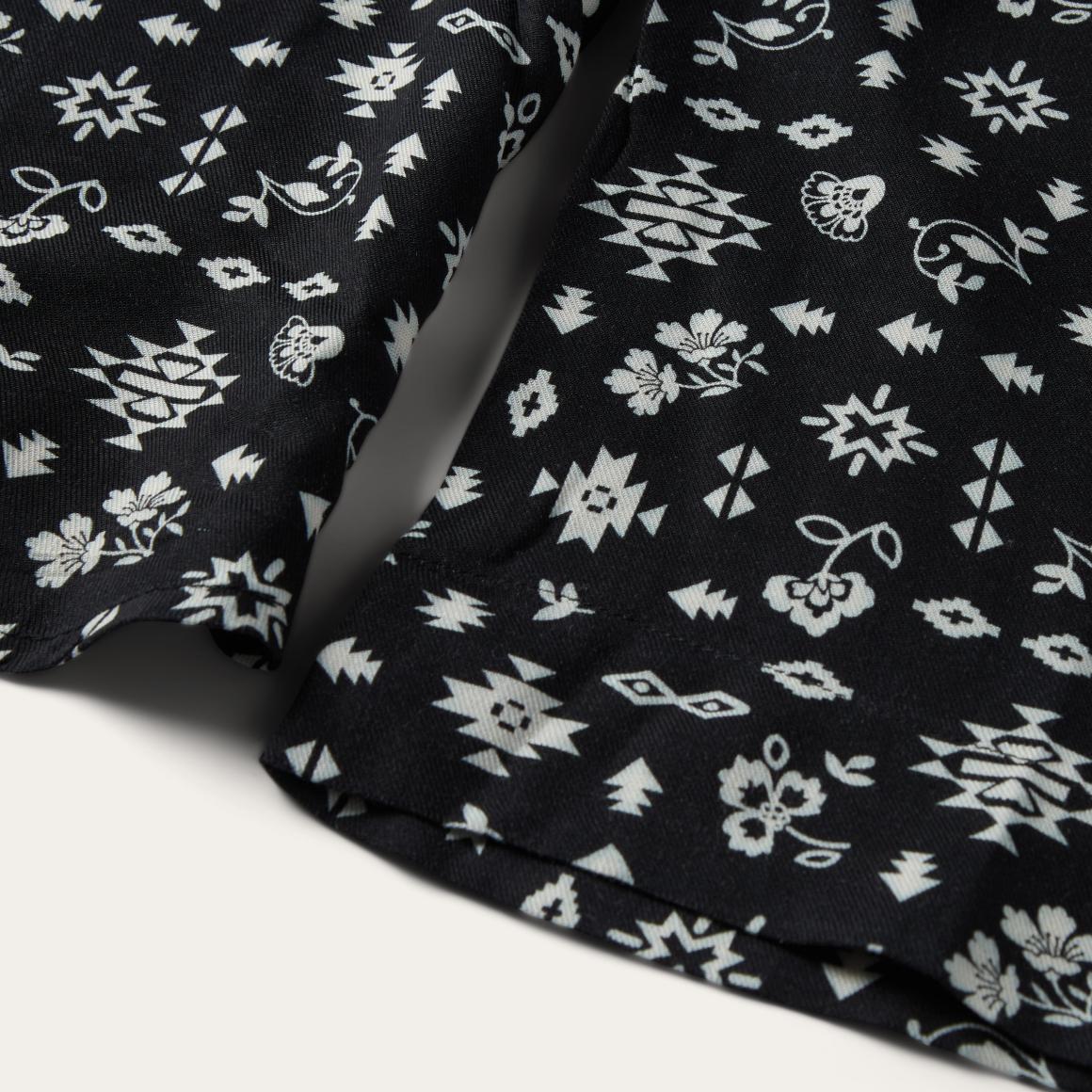 Southwestern Ditzy Print Blouse Black Women Stetson Blouses