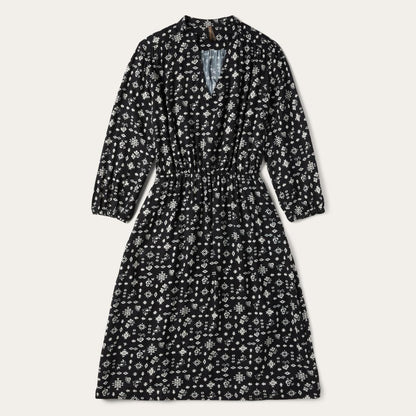 Southwestern Ditzy Print Dress Black Women Stetson Midi