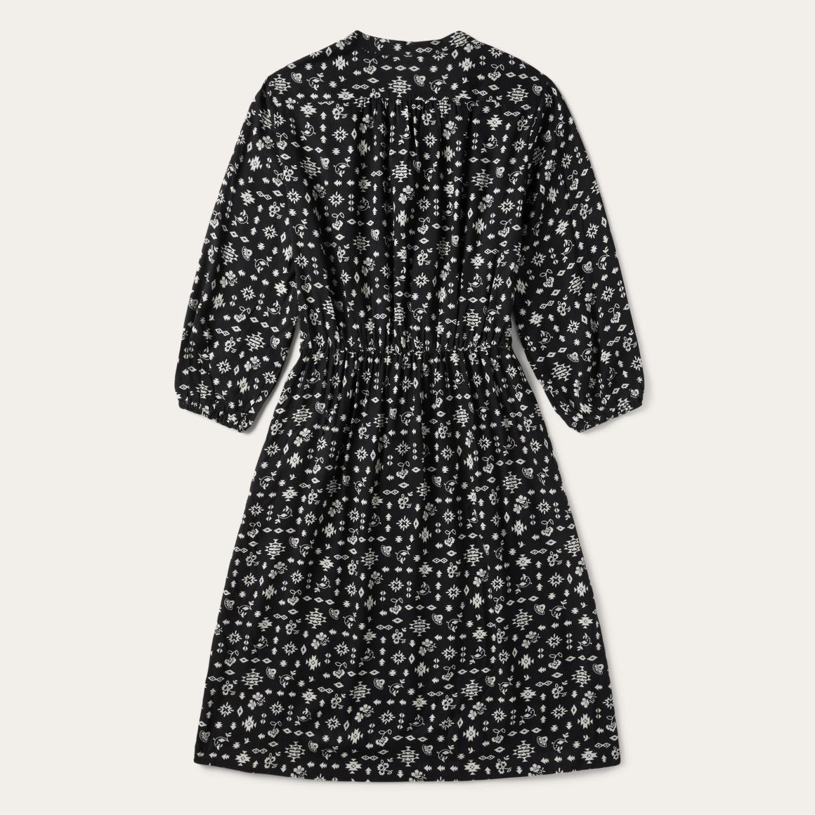 Southwestern Ditzy Print Dress Black Women Stetson Midi