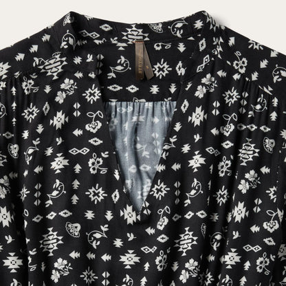 Southwestern Ditzy Print Dress Black Women Stetson Midi