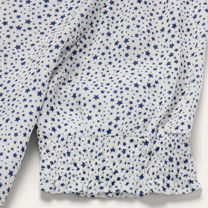 Stars Print Peasant Blouse White Women Stetson Blouses