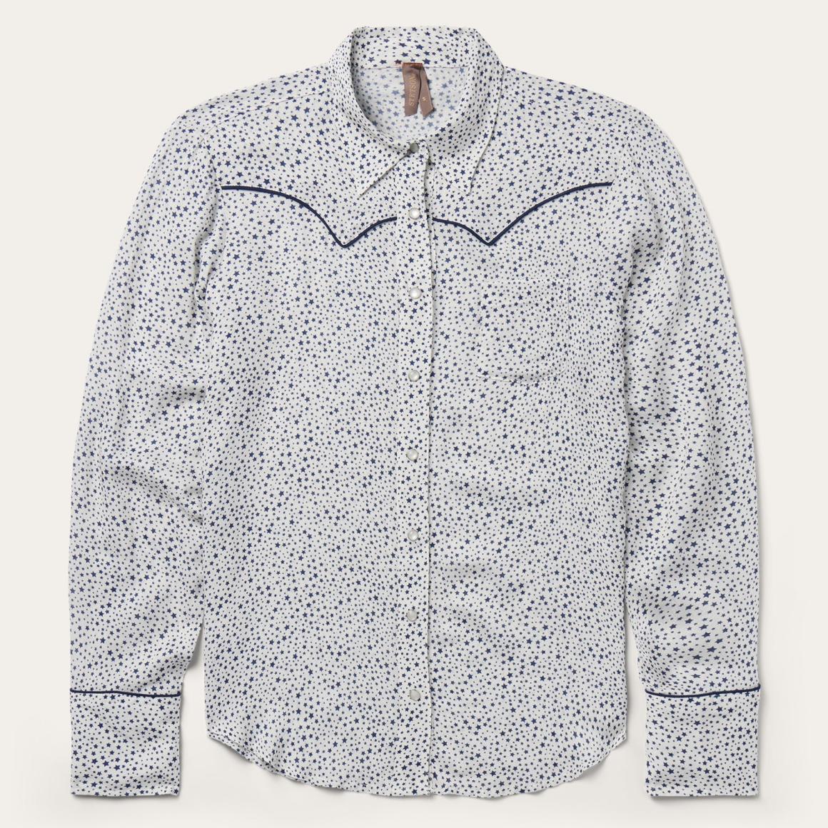 Stars Print Western Shirt White Women Stetson Western Shirts