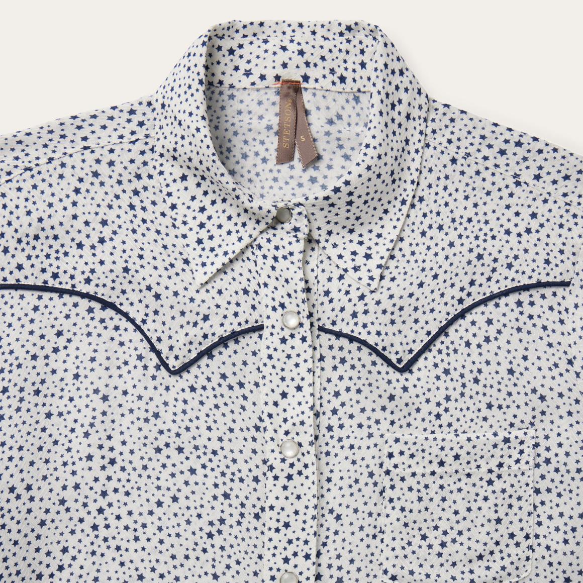 Stars Print Western Shirt White Women Stetson Western Shirts