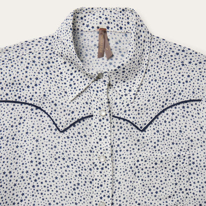 Stars Print Western Shirt White Women Stetson Western Shirts
