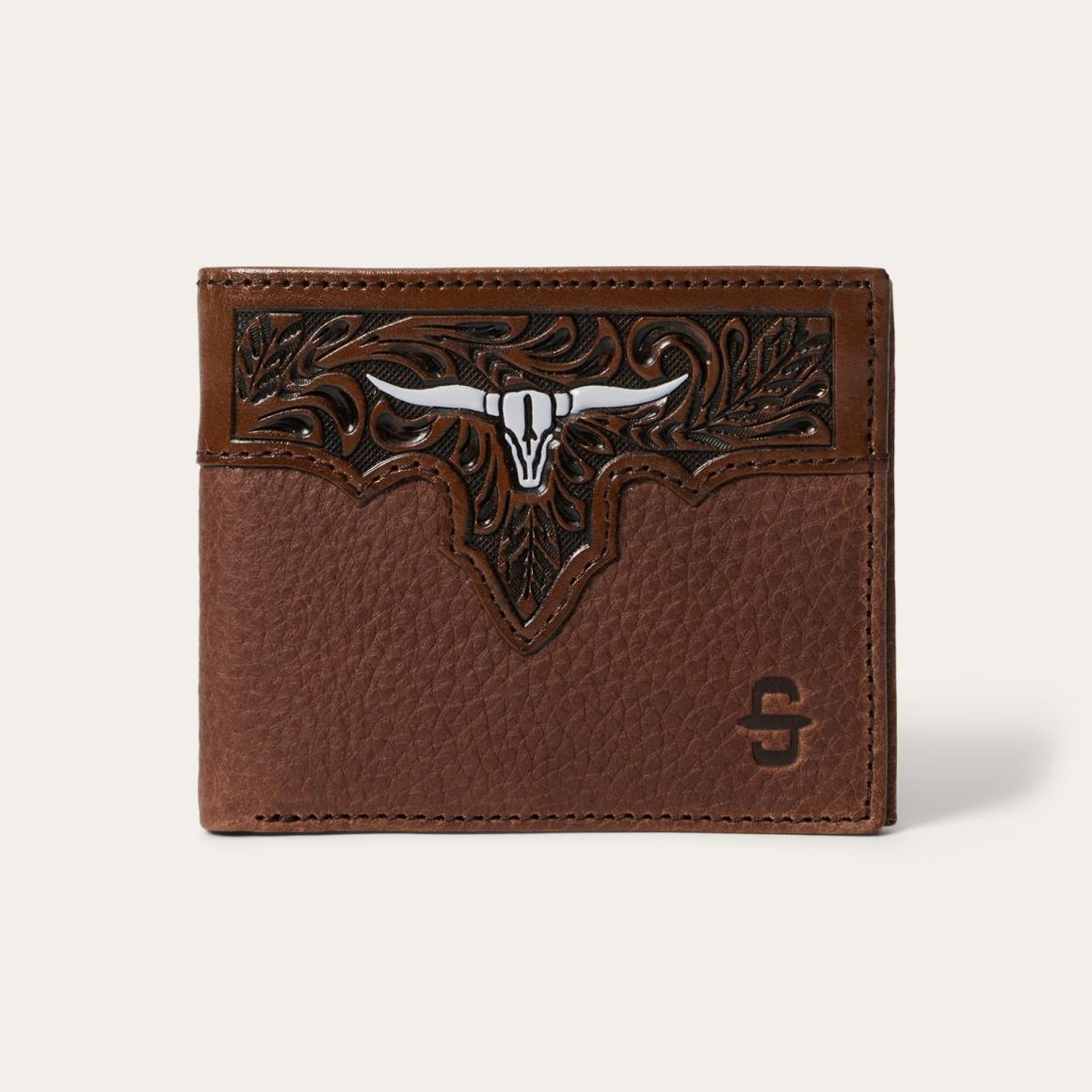 Steer Head Bi-Fold Wallet Brown Men Stetson Wallets