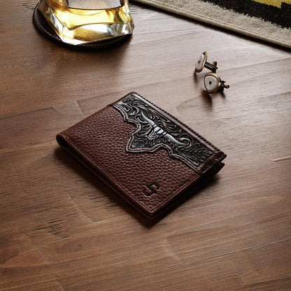 Steer Head Bi-Fold Wallet Brown Men Stetson Wallets