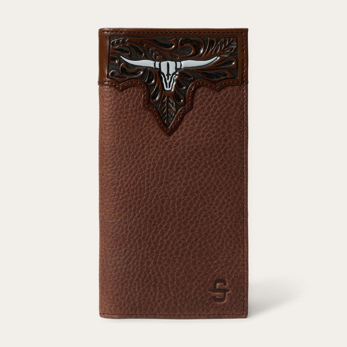 Steer Head Checkbook Brown Men Stetson Wallets