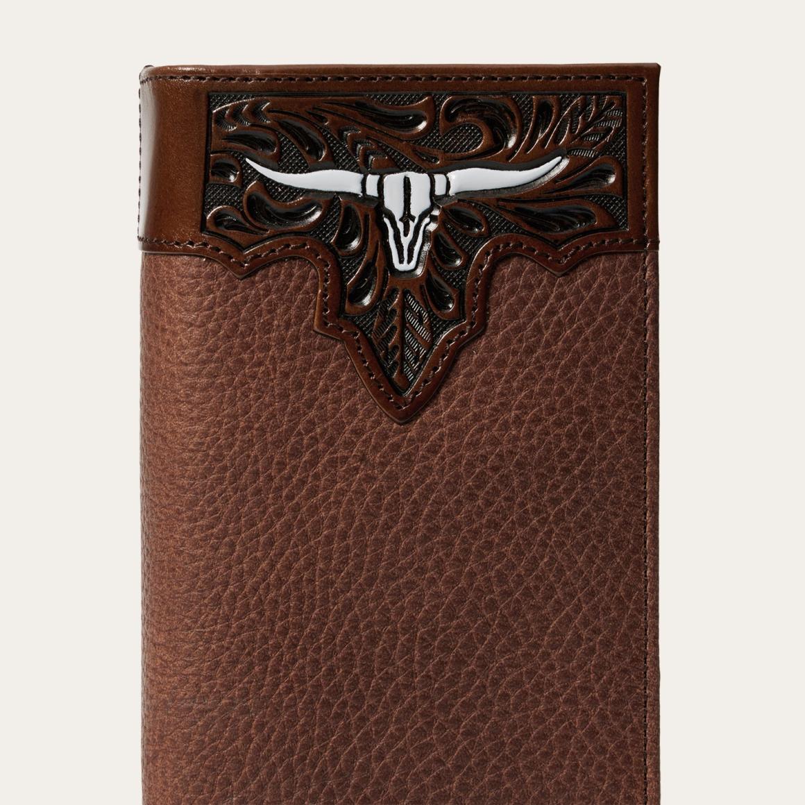Steer Head Checkbook Brown Men Stetson Wallets
