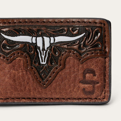 Steer Head Money Clip Brown Men Stetson Wallets