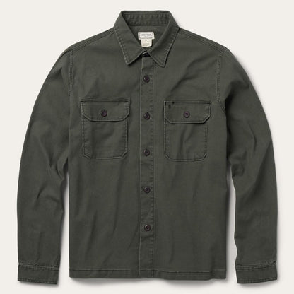 Stretch Canvas Jac-Shirt Green Men Stetson Jackets
