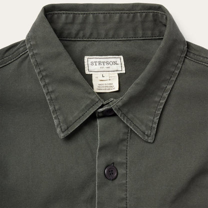 Stretch Canvas Jac-Shirt Green Men Stetson Jackets