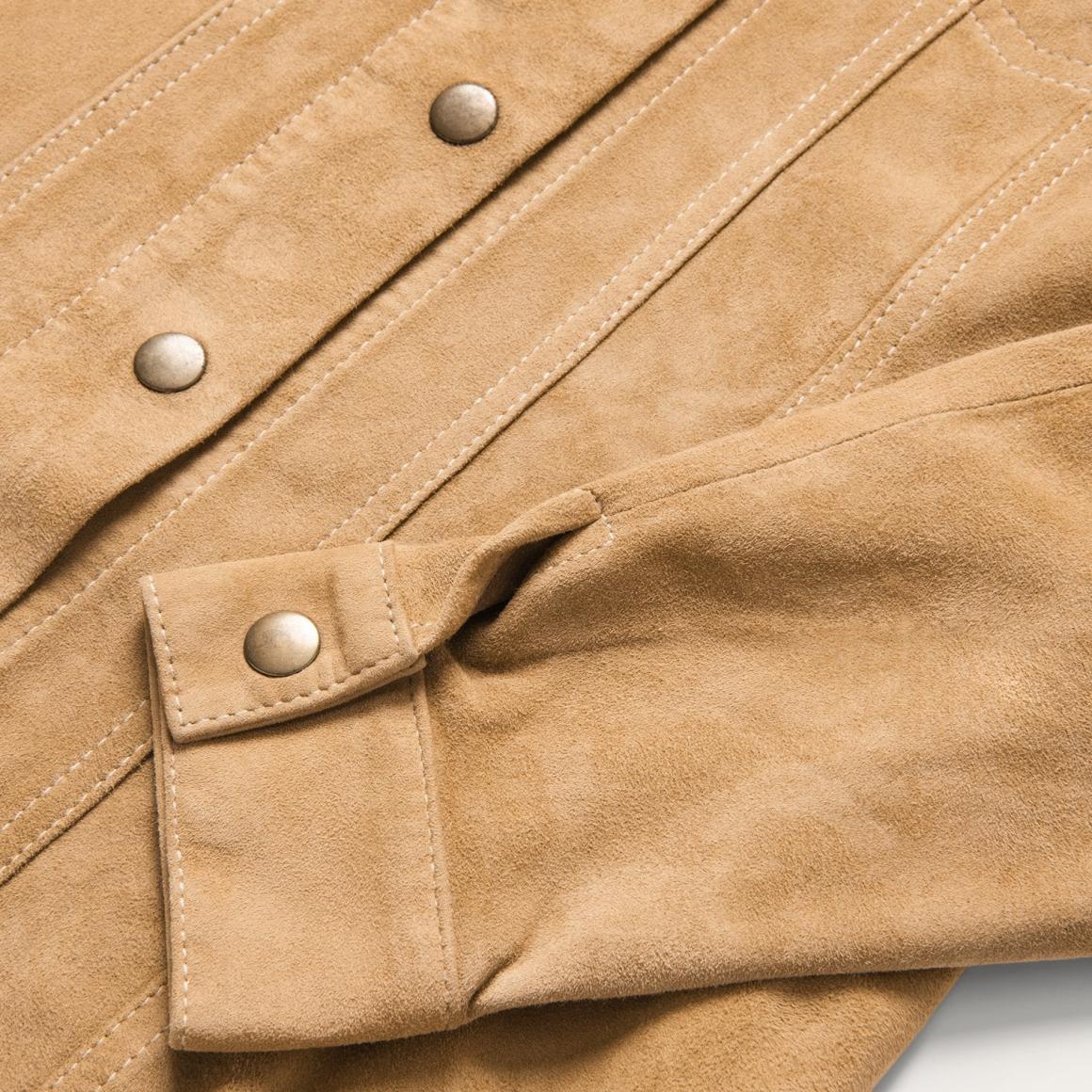 Suede Denim Shirt Jacket Brown Women Stetson Jackets