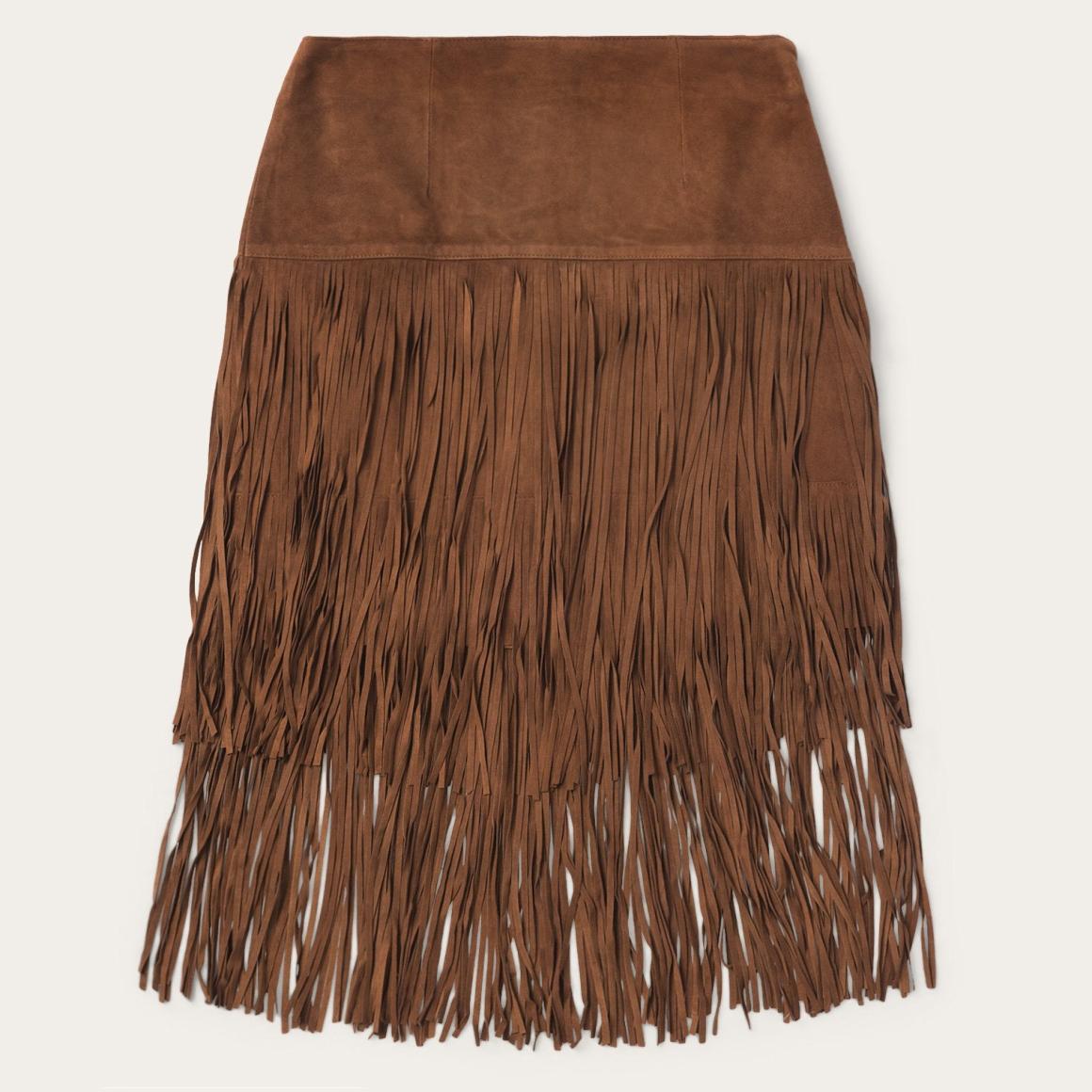 Suede Fringed Skirt Brown Women Stetson Skirts & Shorts