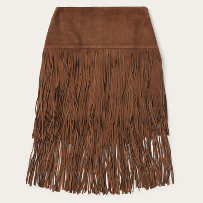Suede Fringed Skirt Brown Women Stetson Skirts & Shorts