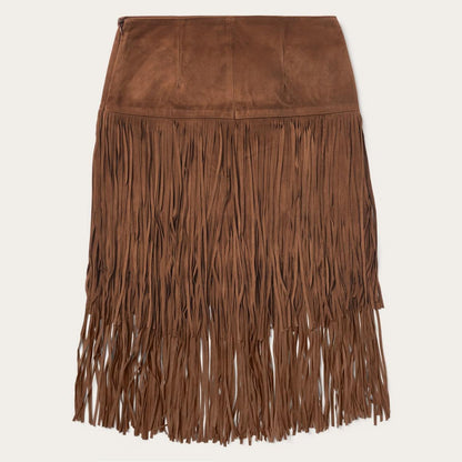 Suede Fringed Skirt Brown Women Stetson Skirts & Shorts