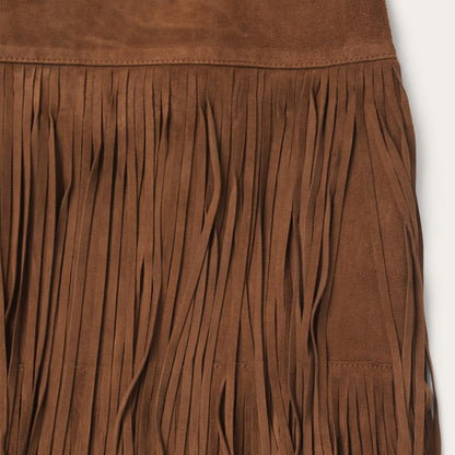 Suede Fringed Skirt Brown Women Stetson Skirts & Shorts