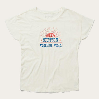 Sunrise Graphic Tee White Women Stetson Tees