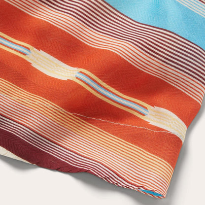 Sunset Serape Print Rayon Herringbone Wrap Front Dress Multi Women Stetson Midi