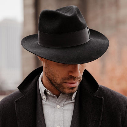 Temple Fedora Black Men/Women Stetson Fedora