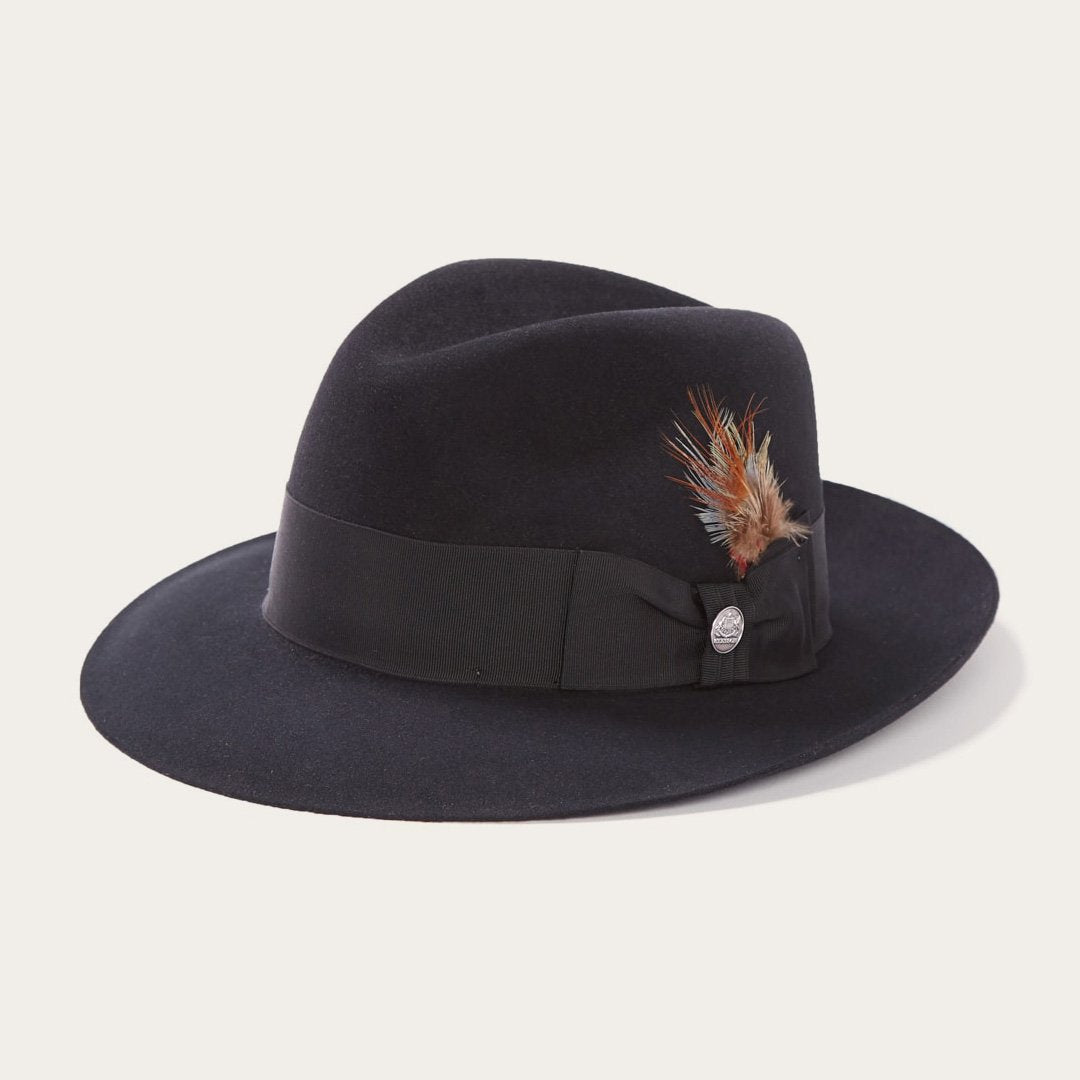 Temple Fedora Black Men/Women Stetson Fedora