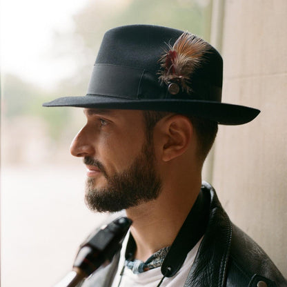 Temple Fedora Navy Men/Women Stetson Fedora