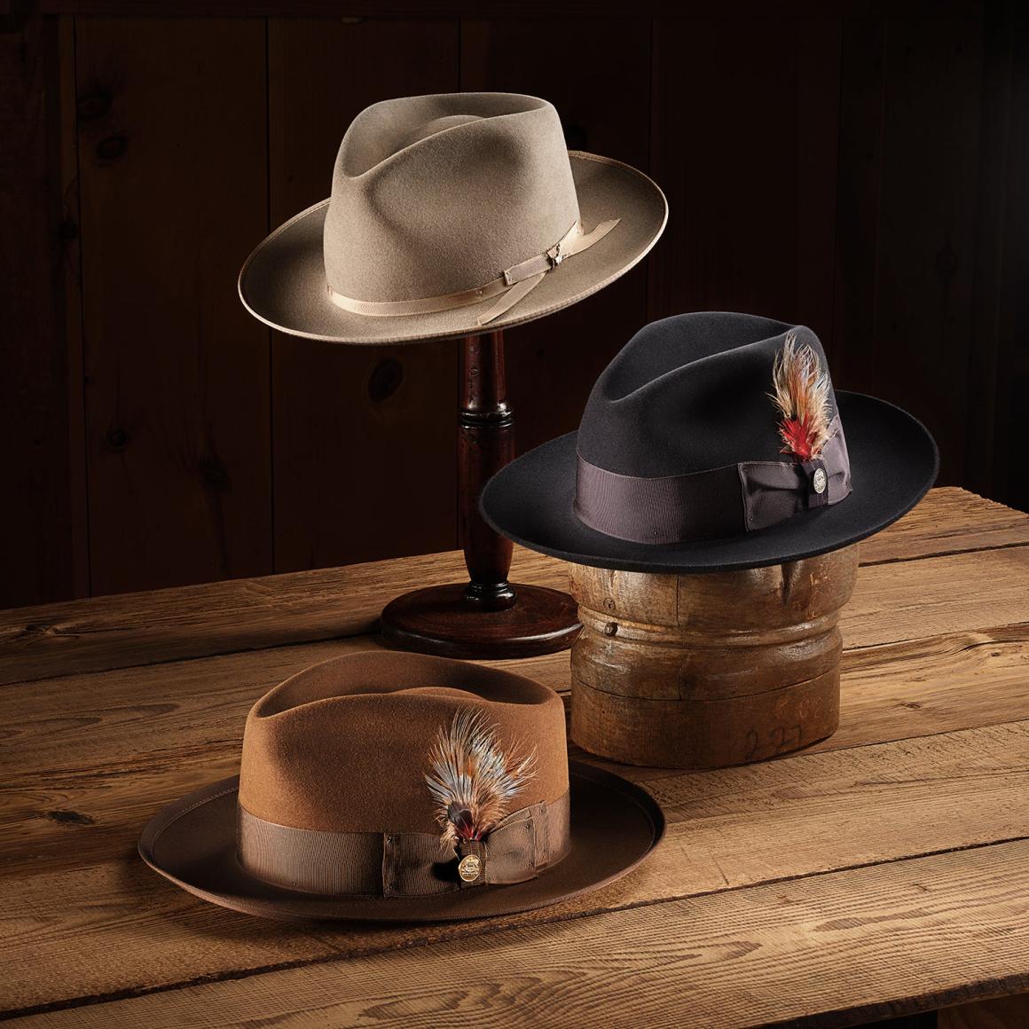 Temple Fedora Navy Men/Women Stetson Fedora