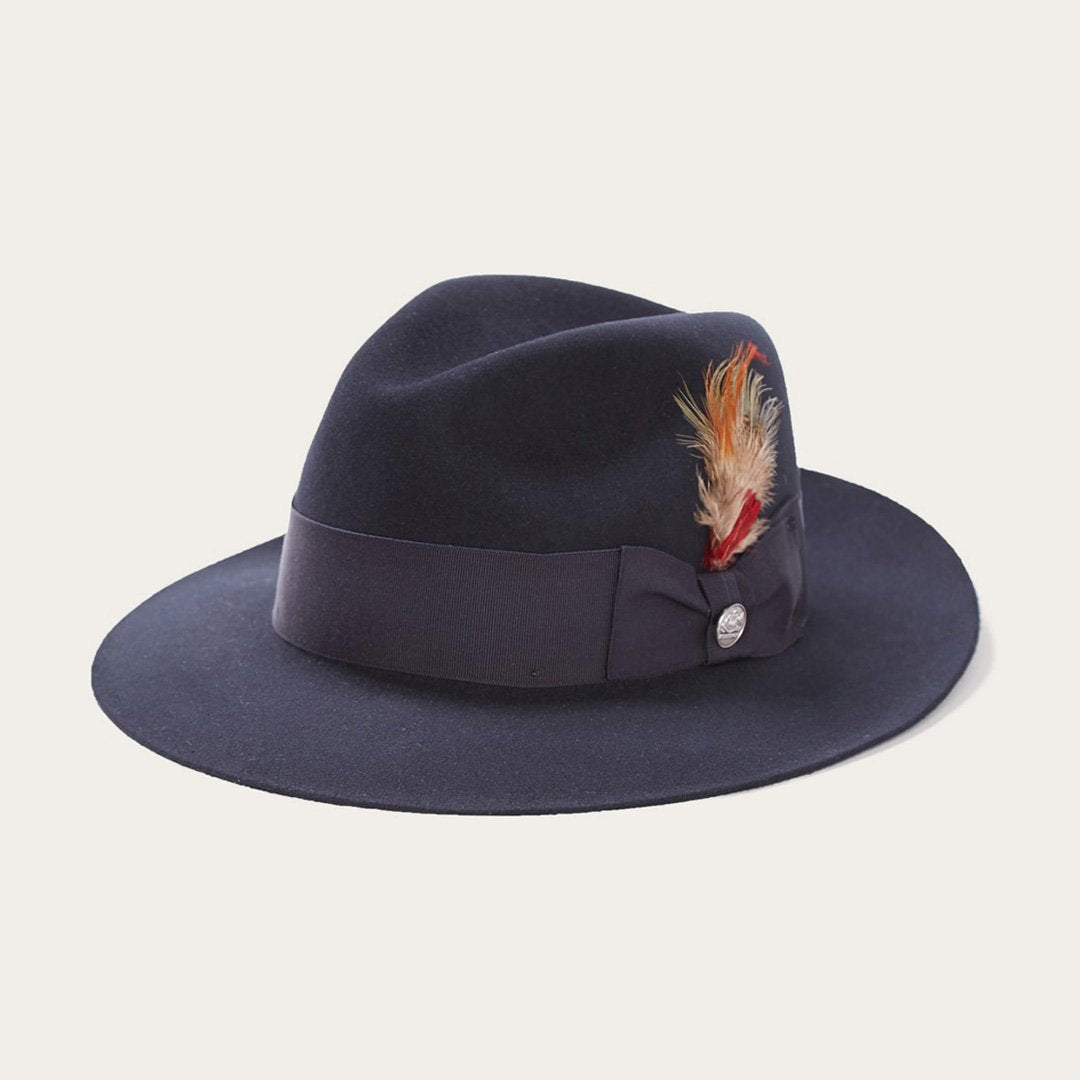 Temple Fedora Navy Men/Women Stetson Fedora