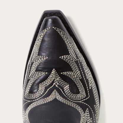 Tina Black & White Flame Embroidered Cowboy Boot Black Women Stetson Western