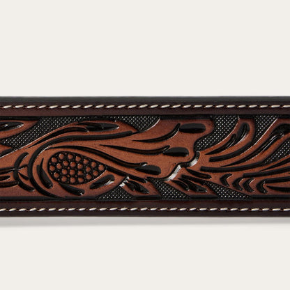 Tooled Belt Dark Brown Men Stetson Belts