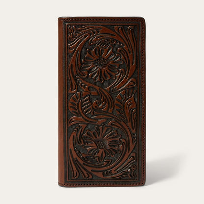 Tooled Checkbook Brown Men Stetson Wallets
