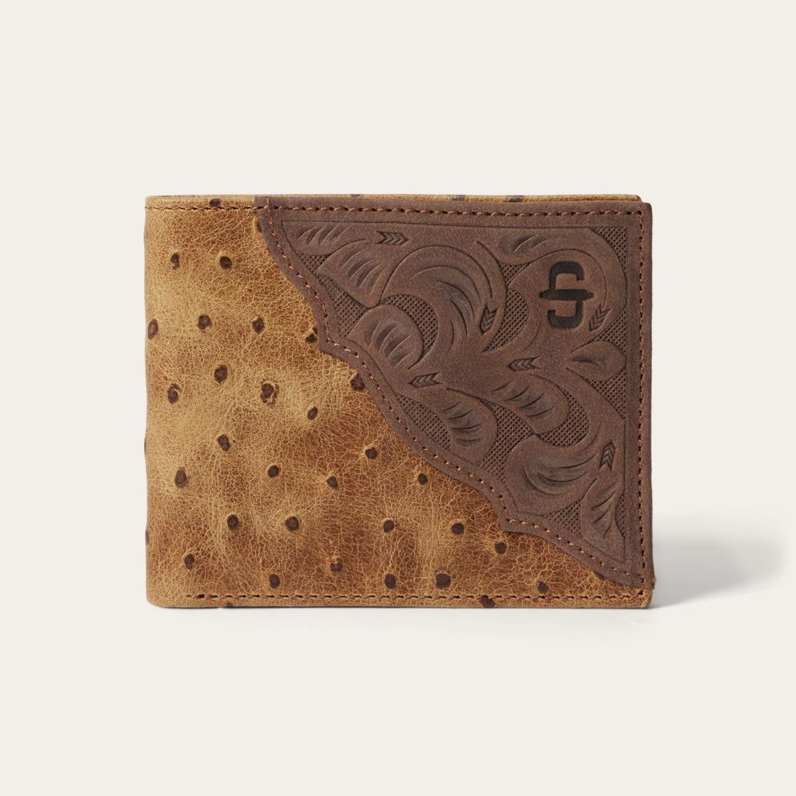 Tooled Embossed Croco Bi-Fold Wallet Brown / California Nut Men Stetson Wallets