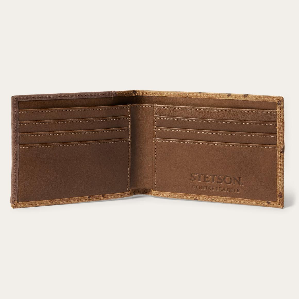 Tooled Embossed Croco Bi-Fold Wallet Brown / California Nut Men Stetson Wallets
