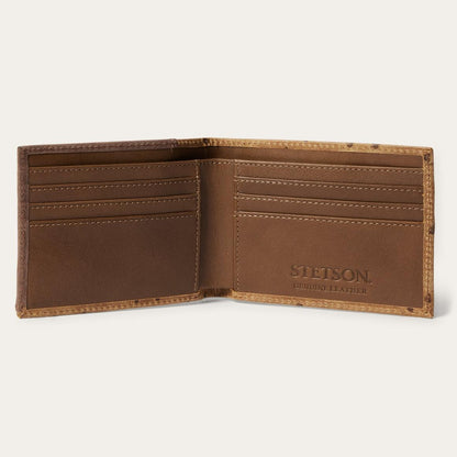 Tooled Embossed Croco Bi-Fold Wallet Brown / California Nut Men Stetson Wallets