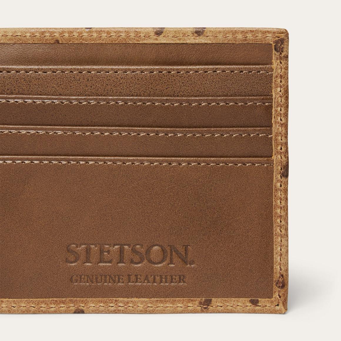 Tooled Embossed Croco Bi-Fold Wallet Brown / California Nut Men Stetson Wallets