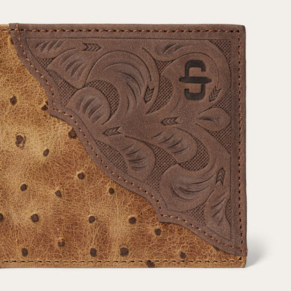 Tooled Embossed Croco Bi-Fold Wallet Brown / California Nut Men Stetson Wallets