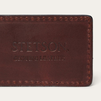 Tooled Embossed Croco Money Clip Brown Men Stetson Wallets